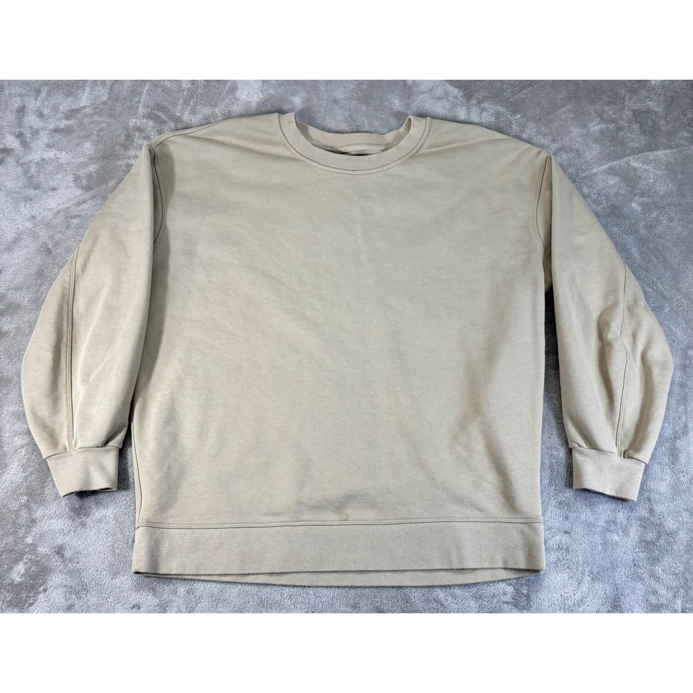 Lululemon Perfectly Oversized Crewneck Mens XL Tan Beige Sweatshirt Good Relaxed